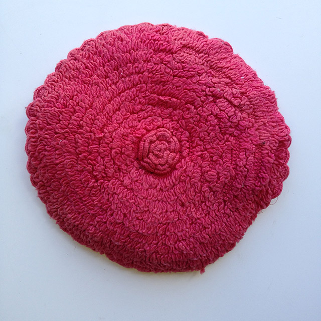 CUSHION, Crochet - Pink Round